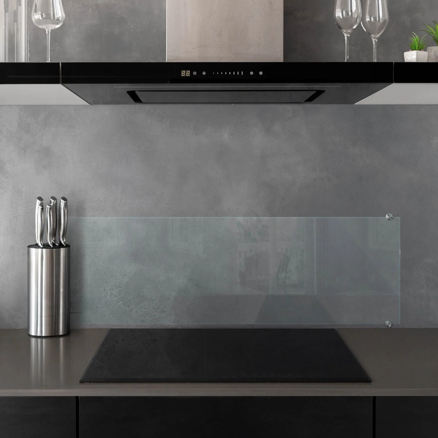 Tulup Küchenrückwand Glas Transparent Küchenrückwand Platte Glas Durchsichtig 100x30 cm Küchen Wandpaneel Glas Durchsichtig_5