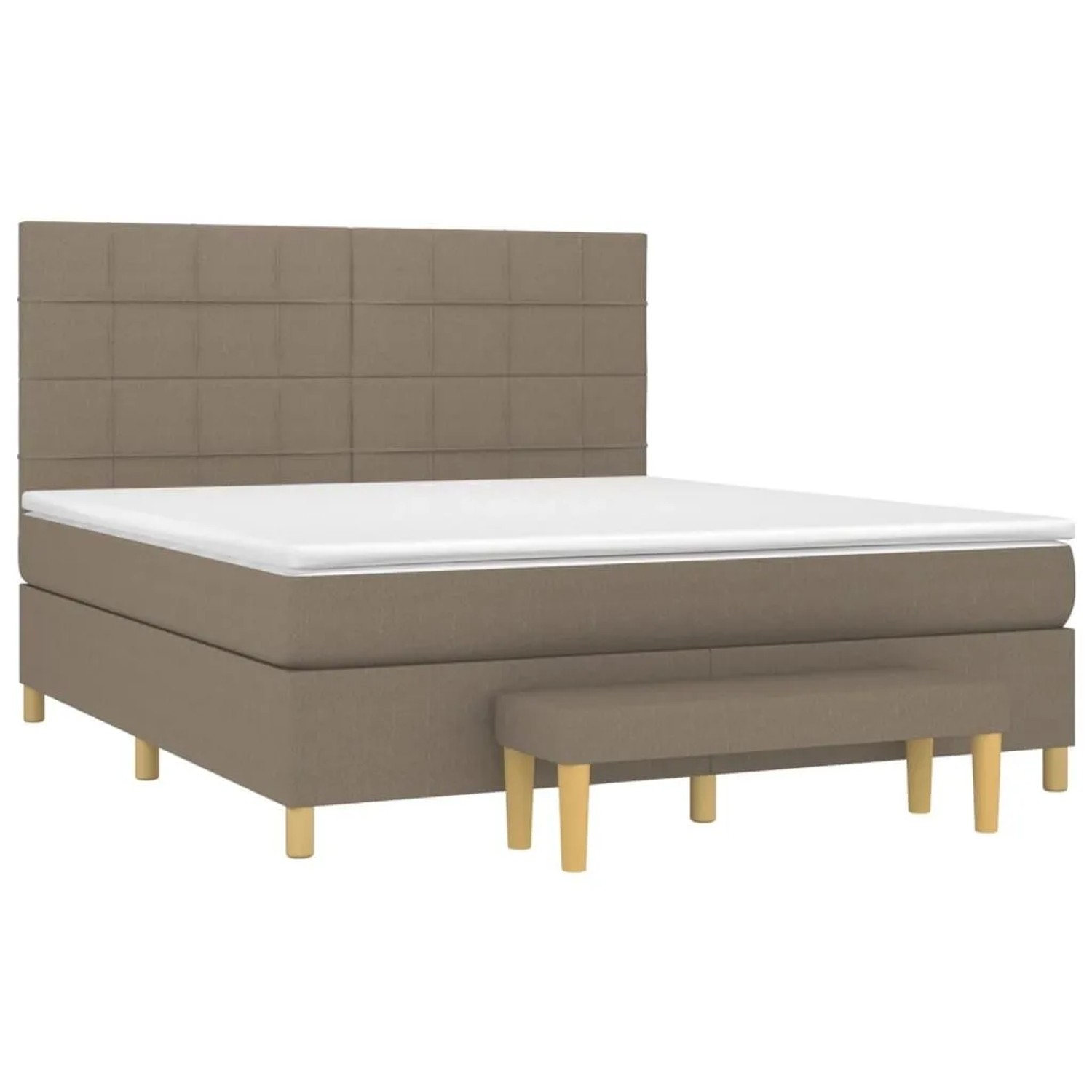 vidaXL Boxspringbett mit Matratze Taupe 180x200 cm Stoff 3137177 günstig online kaufen