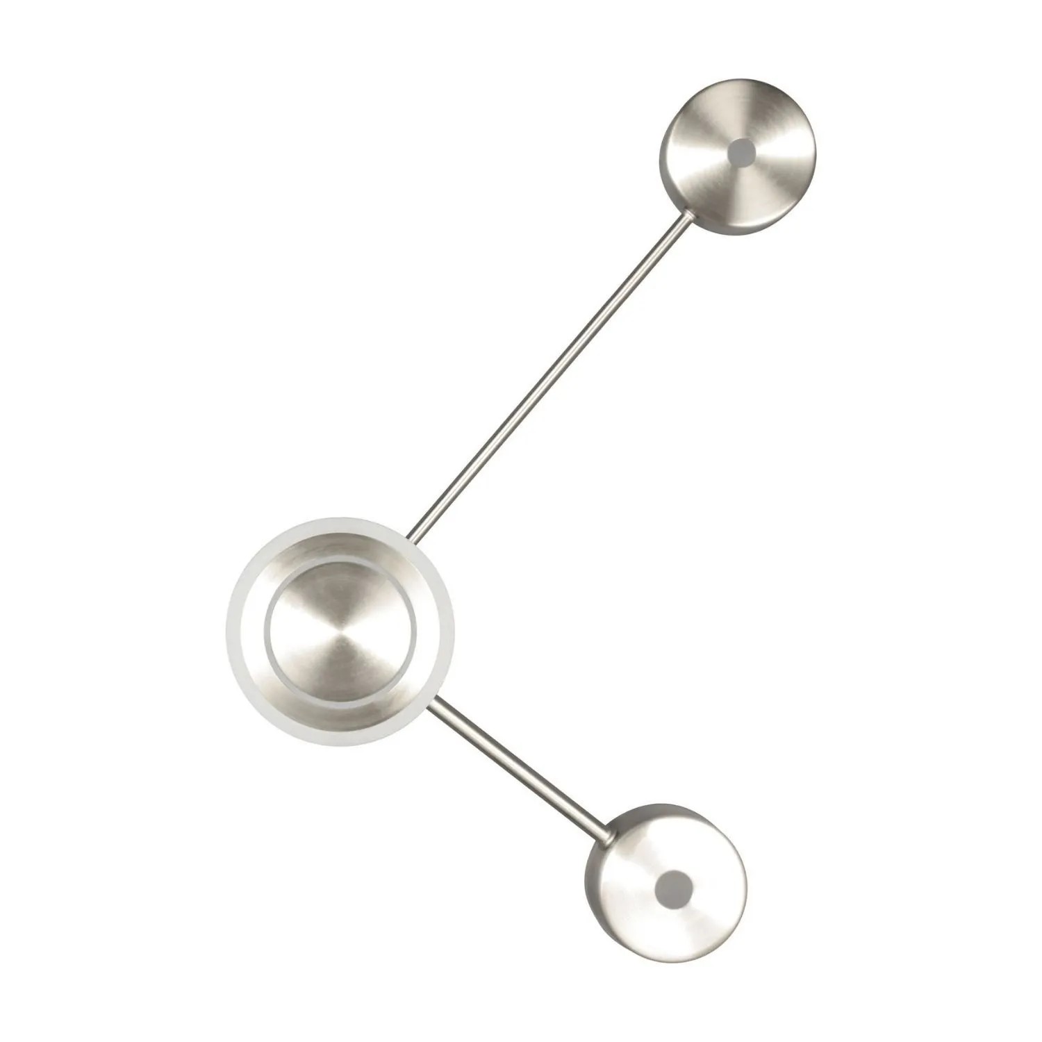 Licht-Erlebnisse Wandleuchte LED Dimmbar Rüber Wandschalter 44 CM Hoch Aluminium In Nickel 3000 K