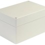 Lichtgraues Blanko Modulgehäuse IP65, 160x110x90mm, für Elektroinstallationen.