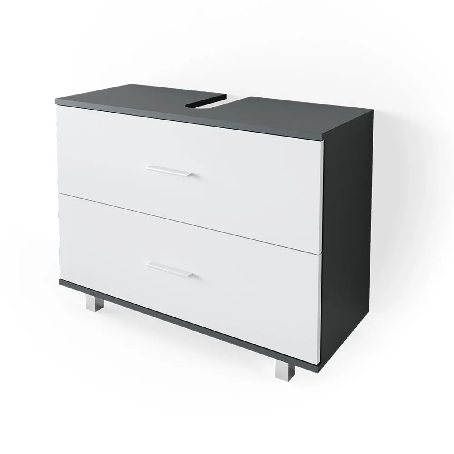 Vicco Waschbeckenunterschrank Ilias Anthrazit Weiß 80 x 61