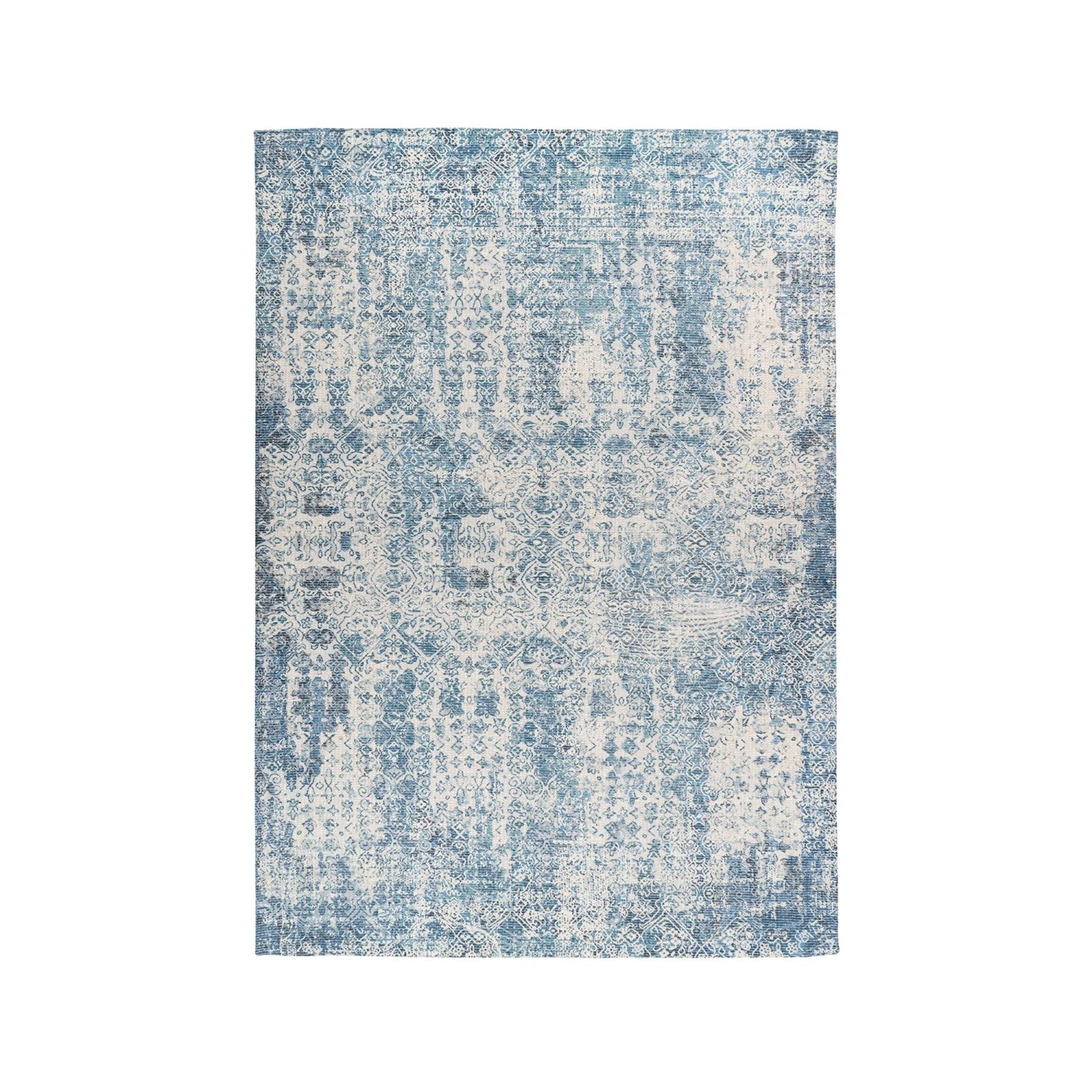 MeGusta Kurzflor Teppich Vintage UsedLook Blau Baumwolle 80x150 cm Covadong günstig online kaufen