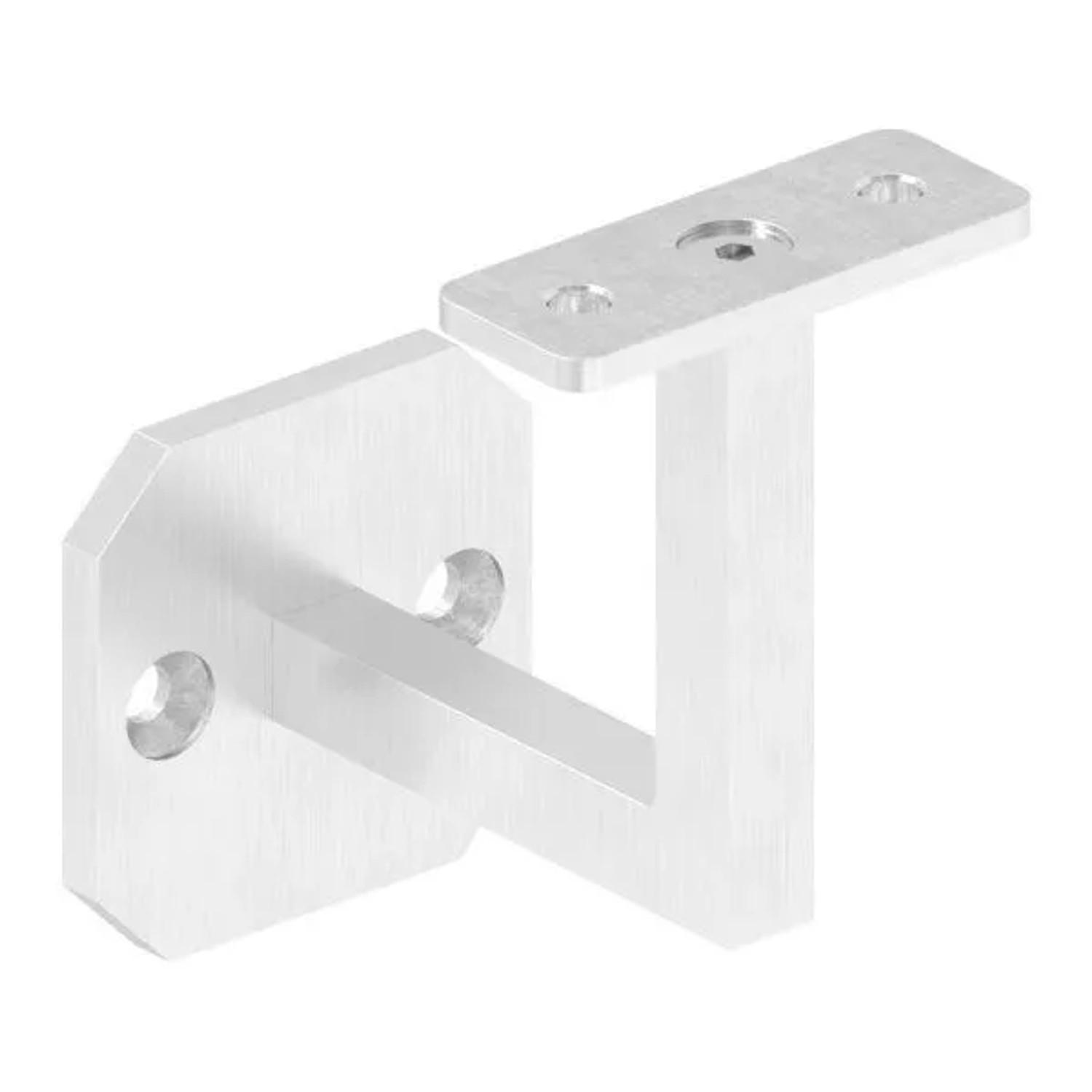 FeNau Handlaufhalter Eckig V4A Ronde 60x60x6 mm Wandabstand 76 mm Gerade Anschlussplatte Verschweißt