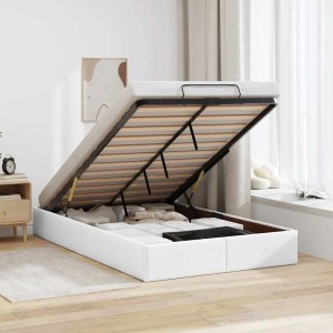 vidaXL Ottoman-Bett ohne Matratze Weiß 120x200 cm Kunstleder 3310795