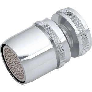 Verchromter Wassersparer mit Kugelgelenk M22 für Wasserhahn, schwenkbar.