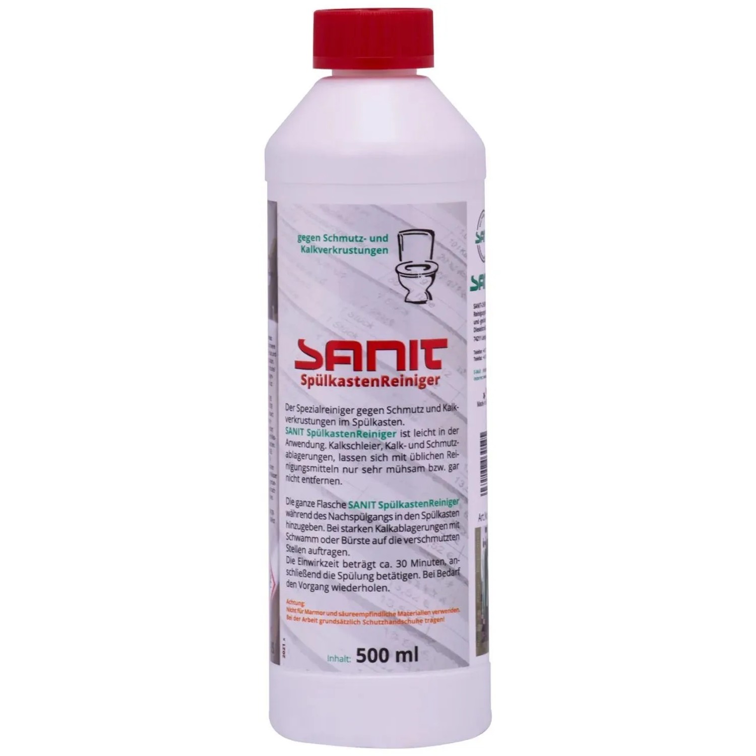 Sanit Spülkastenreiniger 500 ml In Weißer Kunststoffflasche