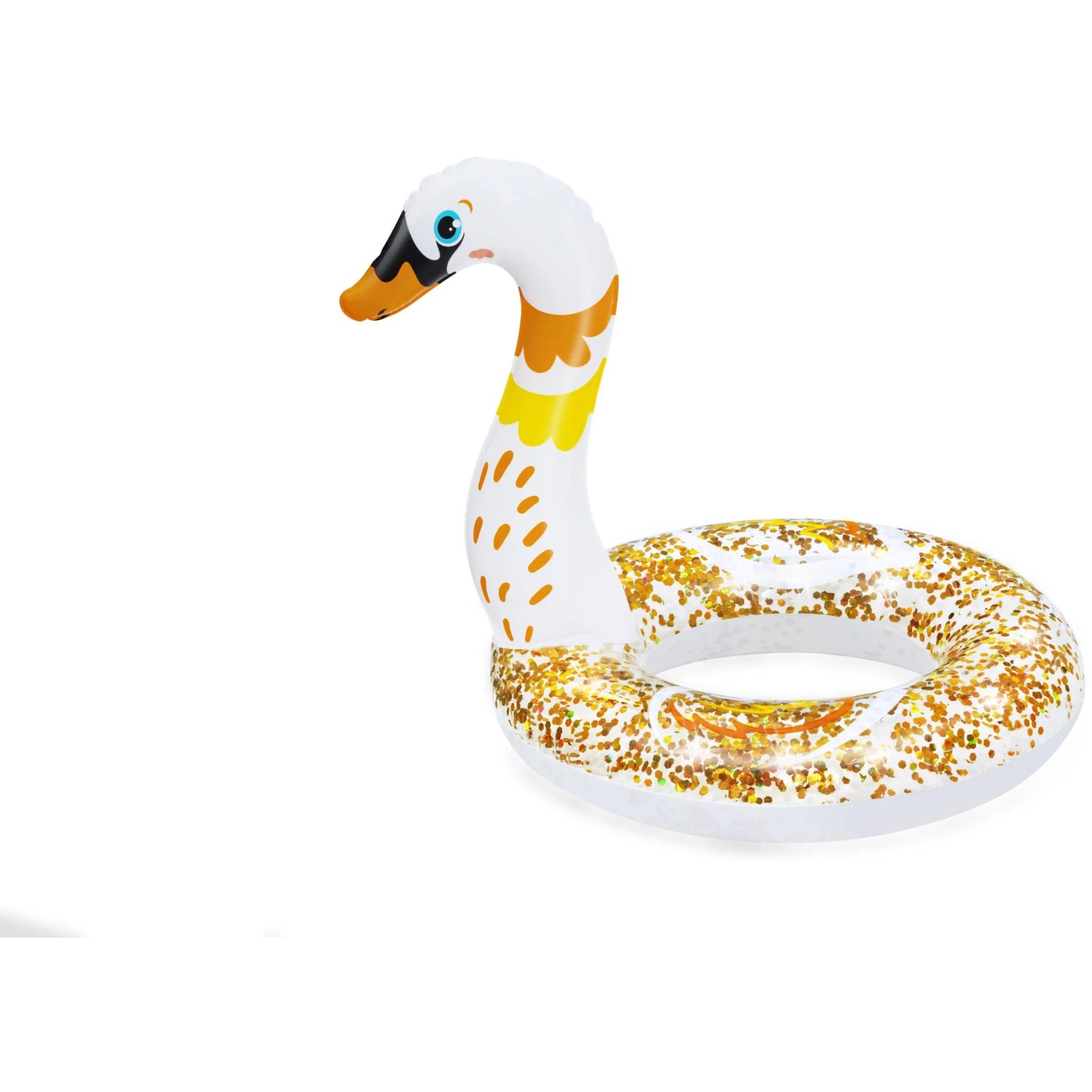 Glitzernder Bestway Schwimmring mit Schwan-Design für Badespaß.