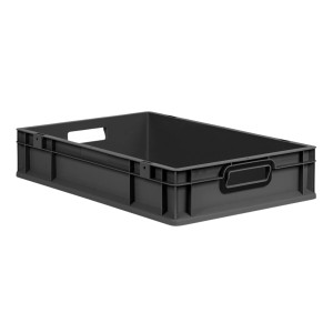 PROREGAL Eurobox Nextgen Color HxBxT 12x40x60cm 23 Liter Griffe Schwarz Offen Schwarz Eurobehälter Transportbox Transportbehälter