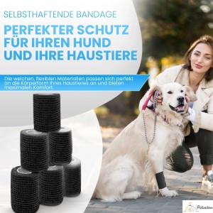 Petsation Bandagen Selbstklebend Schwarz 10cm 6St