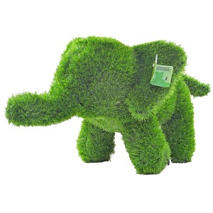 Grüne AniPlants Gartenfigur Elefant, 50 cm, aus wetterfestem Material für den Garten.
