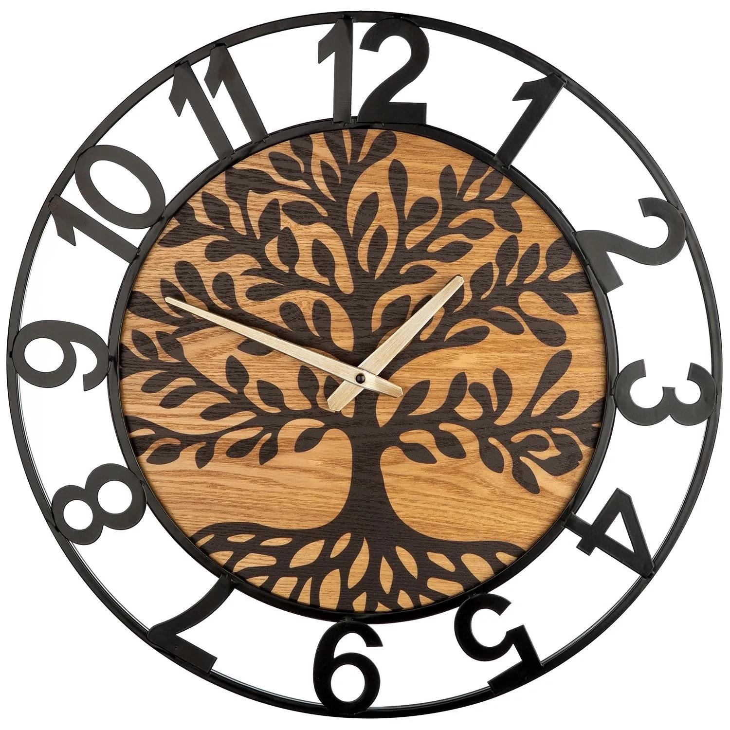 Gilde Wanduhr Lebensbaum Naturfarben Schwarz Ø 52 cm