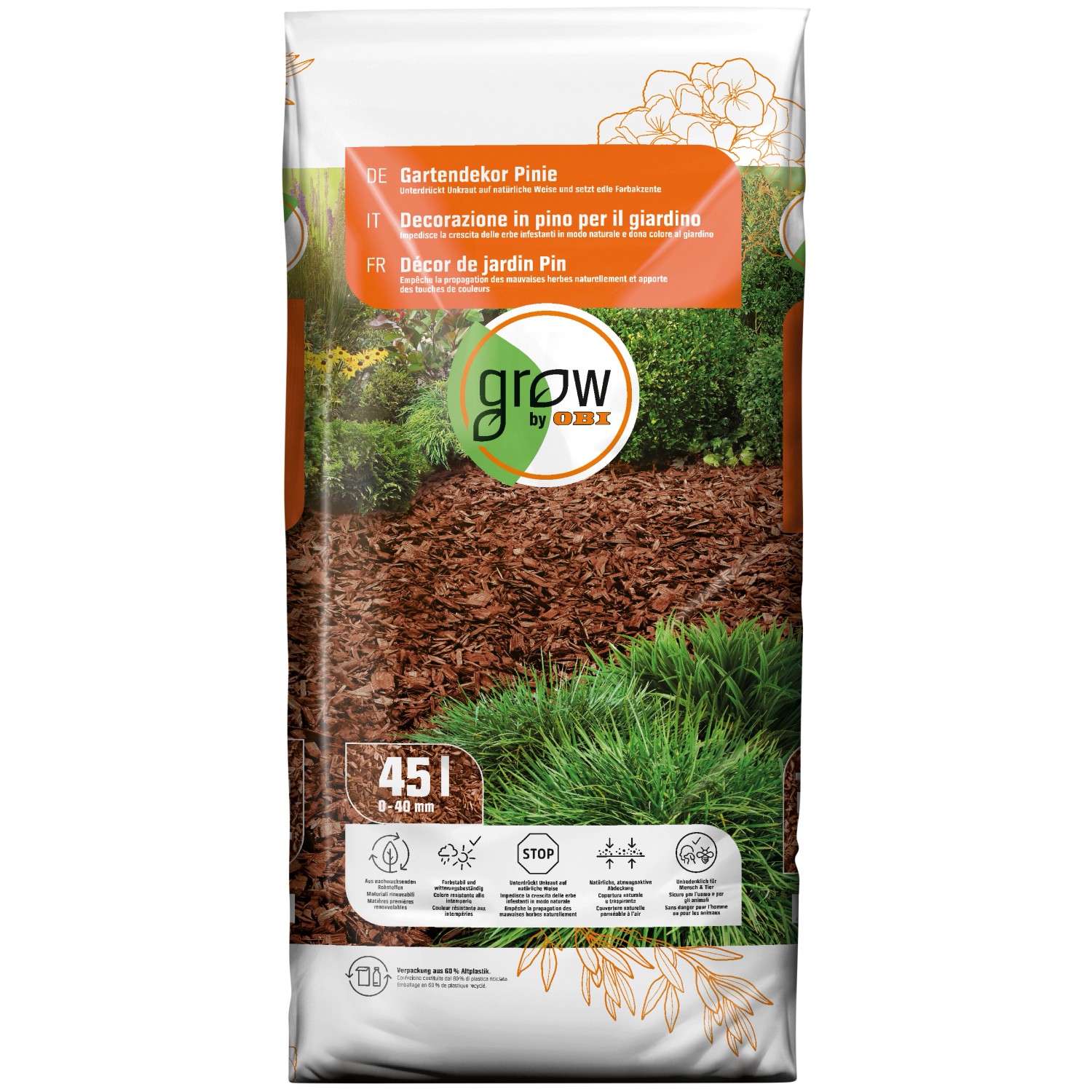 GROW by OBI Gartendekor Pinie, 45l