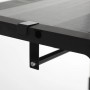 Detailaufnahme: Schwarzer Stoffschrank von Songmics, Metalleckverbinder und Regal.