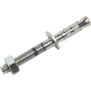 LUX Bolzenanker, 12 mm Durchmesser, 100 mm Länge, aus verzinktem Stahl für Betonwände.