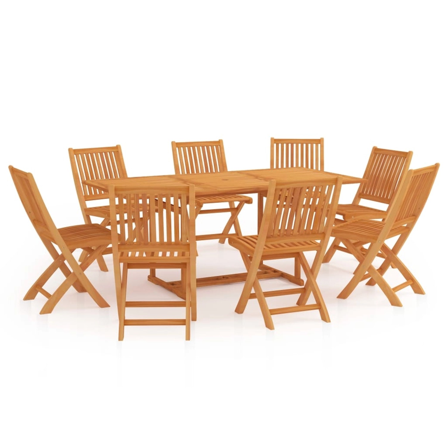 vidaXL 9-Tlg Garten-Essgruppe Massivholz Teak 3059578