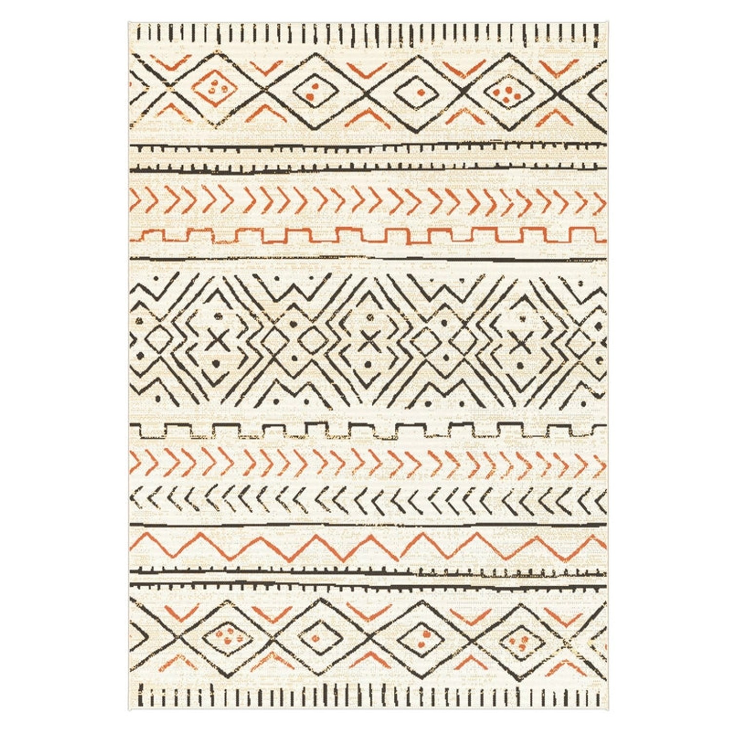 KARAT Outdoorteppich Aztec Gemütlicher Außenteppich Gelb 200 x 290 cm