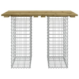 DELUKE Gartenbank Gabionen TELLE Aus Stahl 100x70x72cm Kiefernholz Braun 25cm Gabionenbreite Gabionenbank Gabionengitter Ziergabione