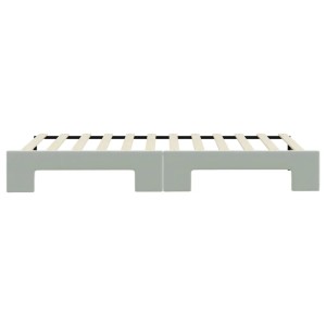 vidaXL Tagesbett, hellgrau, 90x200 cm, Samt. Ausziehbarer Bettrahmen mit Lattenrost für Matratze.