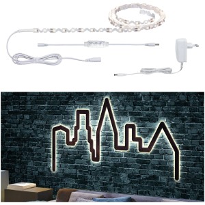 Paulmann FlexLED 3D Basis-Set: 1,5 m LED-Streifen, Netzteil und Skyline-Leuchte für DIY-Projekte.