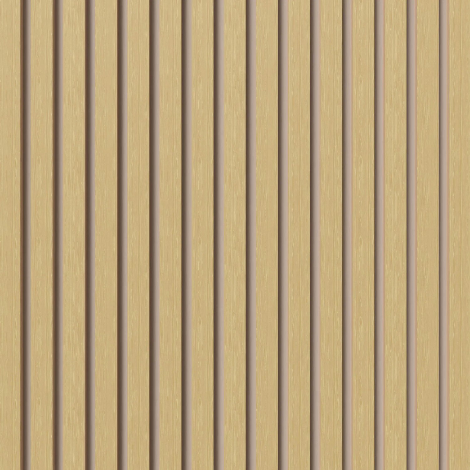 Akustikpaneel Muster Eiche: MDF-Leisten in Braun und Filz in Beige, 29,5x15cm.