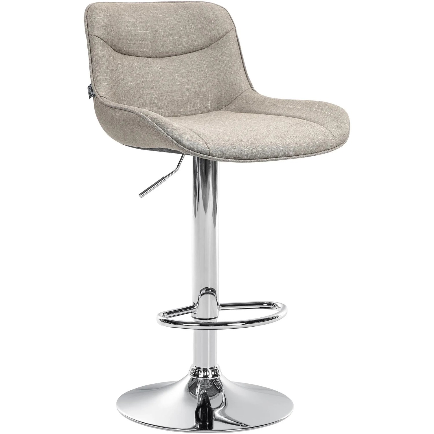 DELUKE Barhocker RAGAD Stoff Taupe 49x51x85cm Silber Barstuhl Höhenverstellbar Mit Lehne Drehbar Tresenhocker Tresenstuhl