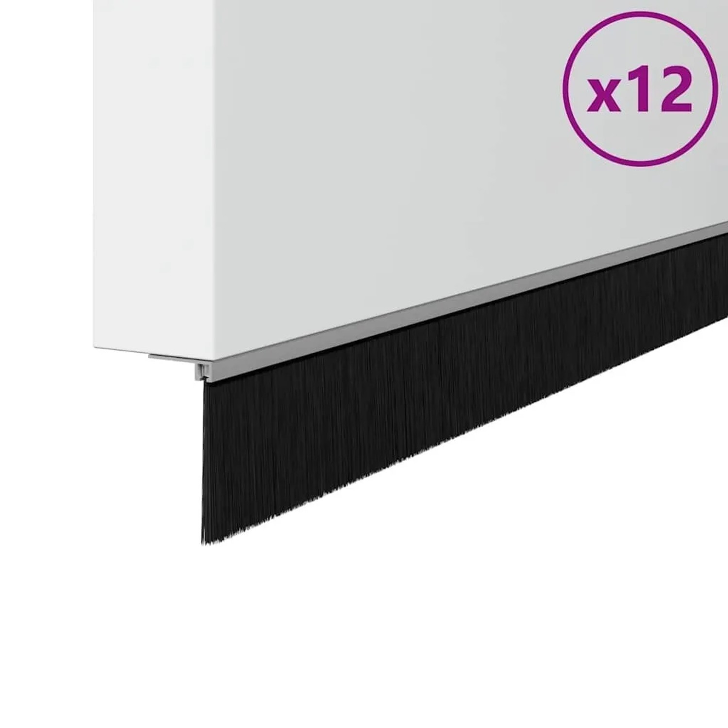 vidaXL Aufsteck Türbürstendichtungen 12 Stk Silber 100 cm 42019507