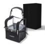 Transparente Glamseries Glamsetter S Kosmetiktasche mit schwarzem Boden, Acryleinsatz für Ordnung und Tragegriff.