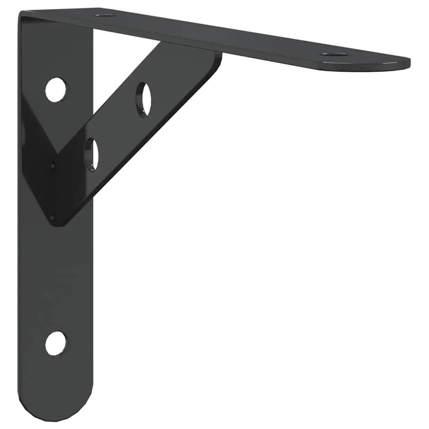 vidaXL Regalträger 4 Stk 20x2,5x14 cm Schwarz Edelstahl 30302