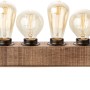 Tischleuchte Woodhill, 4-flammig, aus Holz und Metall in Antik-Schwarz. Design-Tischlampe für E27 Leuchtmittel.