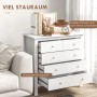 Weiße HOMCOM Kommode mit 5 offenen Schubladen (2 klein, 3 groß) und Retro-Knäufen. Viel Stauraum für Wohnzimmer & Schlafzimmer.