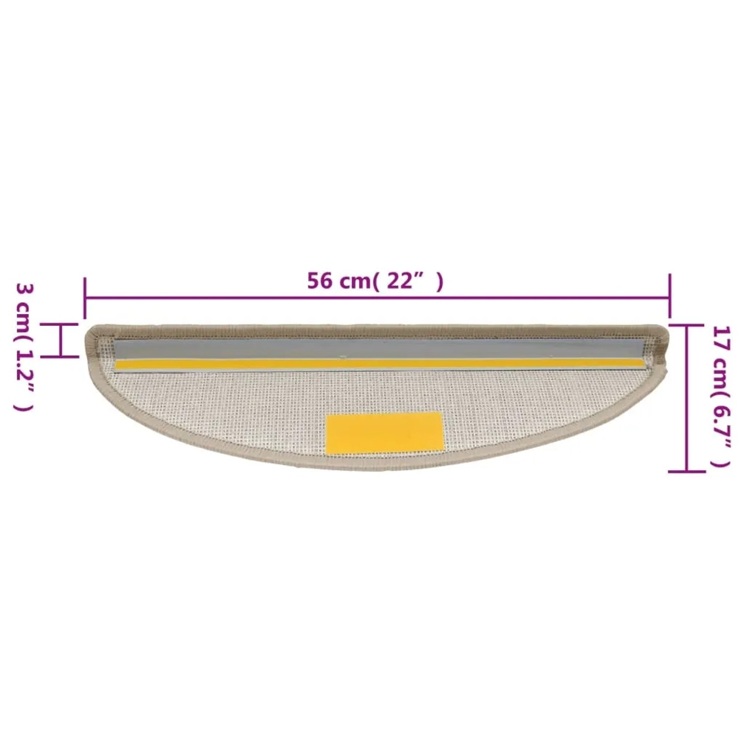 vidaXL Stufenmatten 15 Stk 56x17x3 cm Taupe Halbrund 133882_9