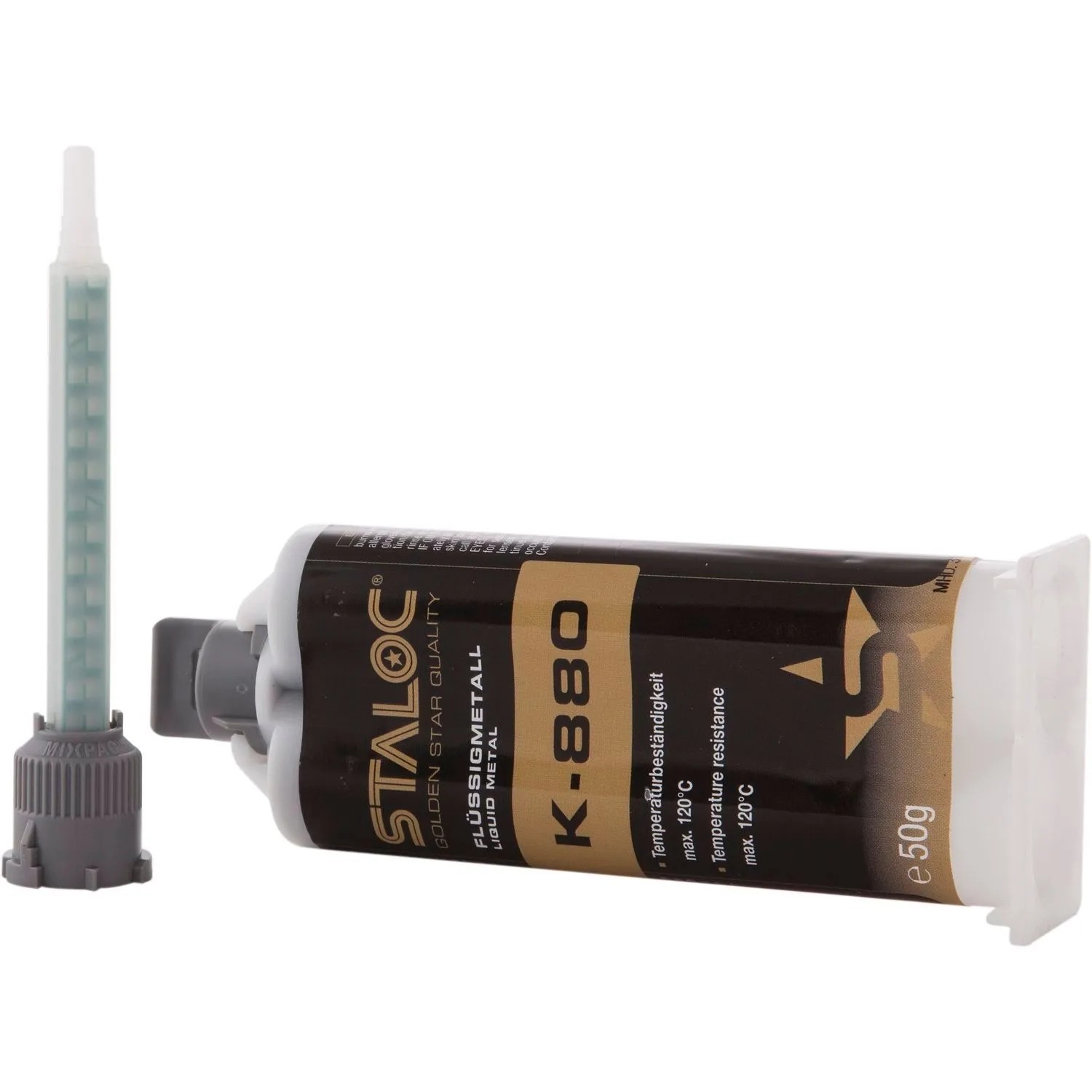 Staloc Metallkleber K-880 Flüssigmetall Grau 50 ml mit Mischer