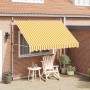 vidaXL Einziehbare Markise, 300 cm, orange-weiß gestreift, am Haus montiert.