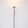 Moderne, schwarze LED-Stehlampe Ernst mit zwei Leuchten für Wohnräume.