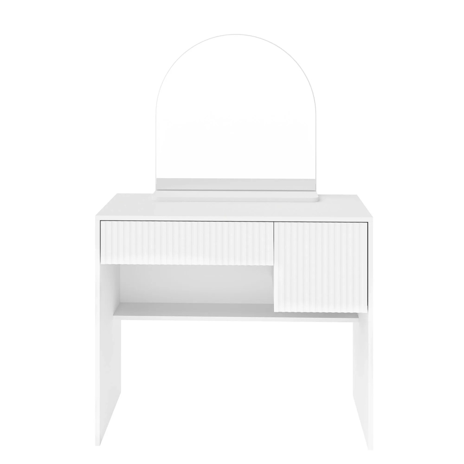 okwish Schminktisch mit Spiegel Schubladen Schlafzimmer 90x135x40cm Weiß