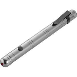 Silberner Laserpointer Alu Line mit Clip für Präsentationen.