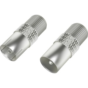 Hama SAT-Adapter-Set, 2 Stück: F-Kupplung auf Koax-Stecker/Kupplung für SAT-Anlagen.
