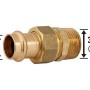 Pressfitting: Rotguss Pressverschraubung, Ø 22 mm x 33,3 mm (R 1), mit Außengewinde.
