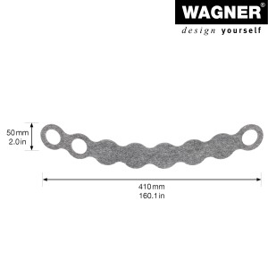 Grauer Wagner Klemmschutz aus Filz, 410 mm lang, zum Einhängen an Türklinken.