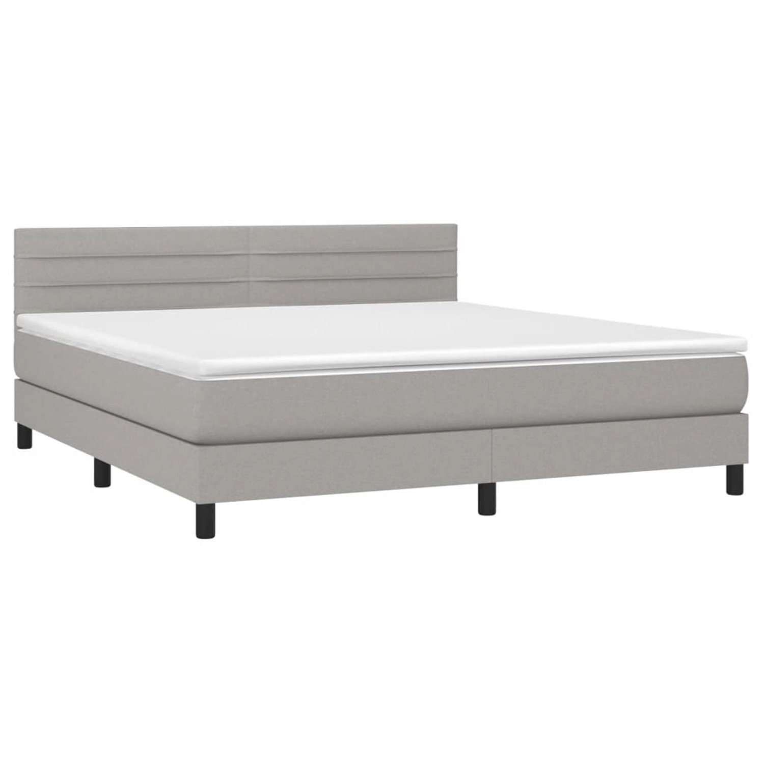 vidaXL Boxspringbett mit Matratze & LED Hellgrau 180x200 cm Stoff 3133253 günstig online kaufen