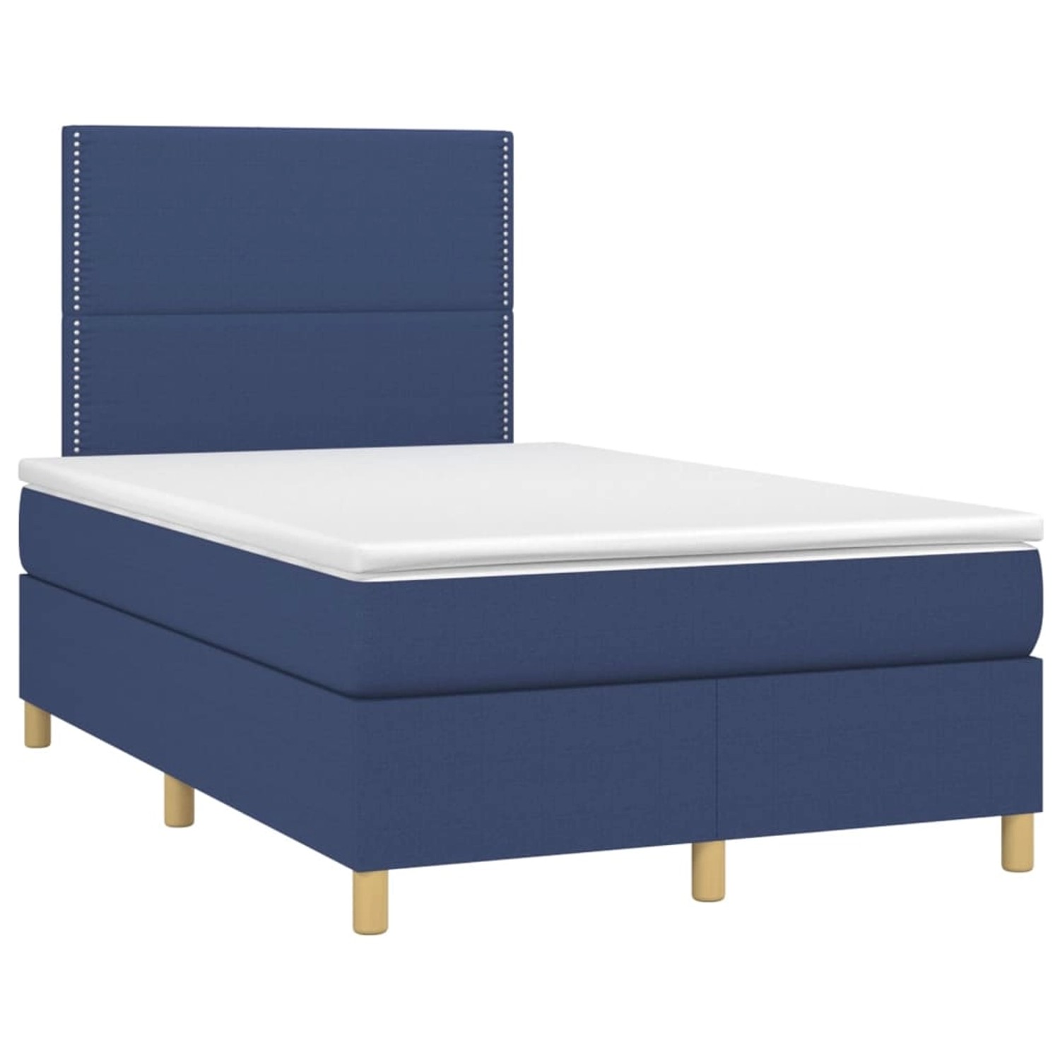 vidaXL Boxspringbett mit Matratze & LED Blau 120x200 cm Stoff 3135347 günstig online kaufen