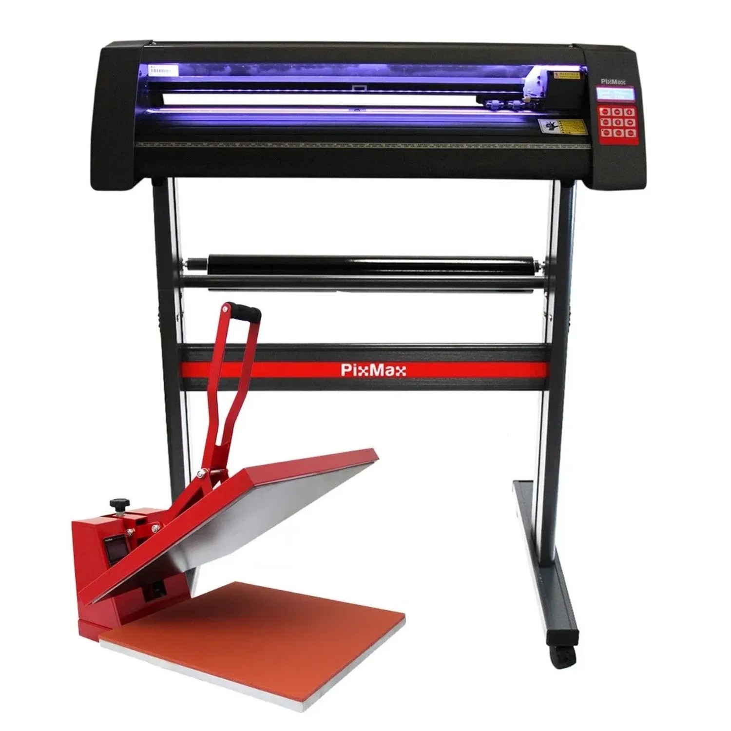 Monstershop Schneideplotter 720mm mit Transferpresse und Software für kreatives Gestalten.