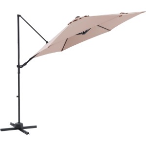 Ampelschirm Ø 300 cm Beige mit Dreh- & Neigungsfunktion