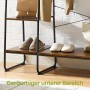Songmics Kleiderständer Colten mit Schuhregal, braun-schwarz, mit Schuhen und Taschen.