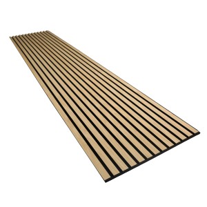 Akustikpaneel Smart Eiche Schwarz, MDF mit schwarzem Filz, 240x52x1,8 cm.
