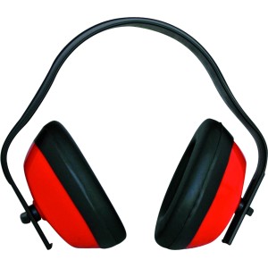 OX-ON Gehörschutz in Rot-Schwarz mit verstellbarem Kopfbügel für Hobby und Arbeit.