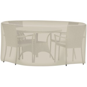 Tepro Abdeckhaube für runde Sitzgruppe, beige, schützt Gartenmöbel vor Witterungseinflüssen.