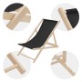 ECD Germany Liegestuhl 4er Set, klappbar, schwarz, Holzgestell, verstellbar für Garten, Balkon oder Strand.
