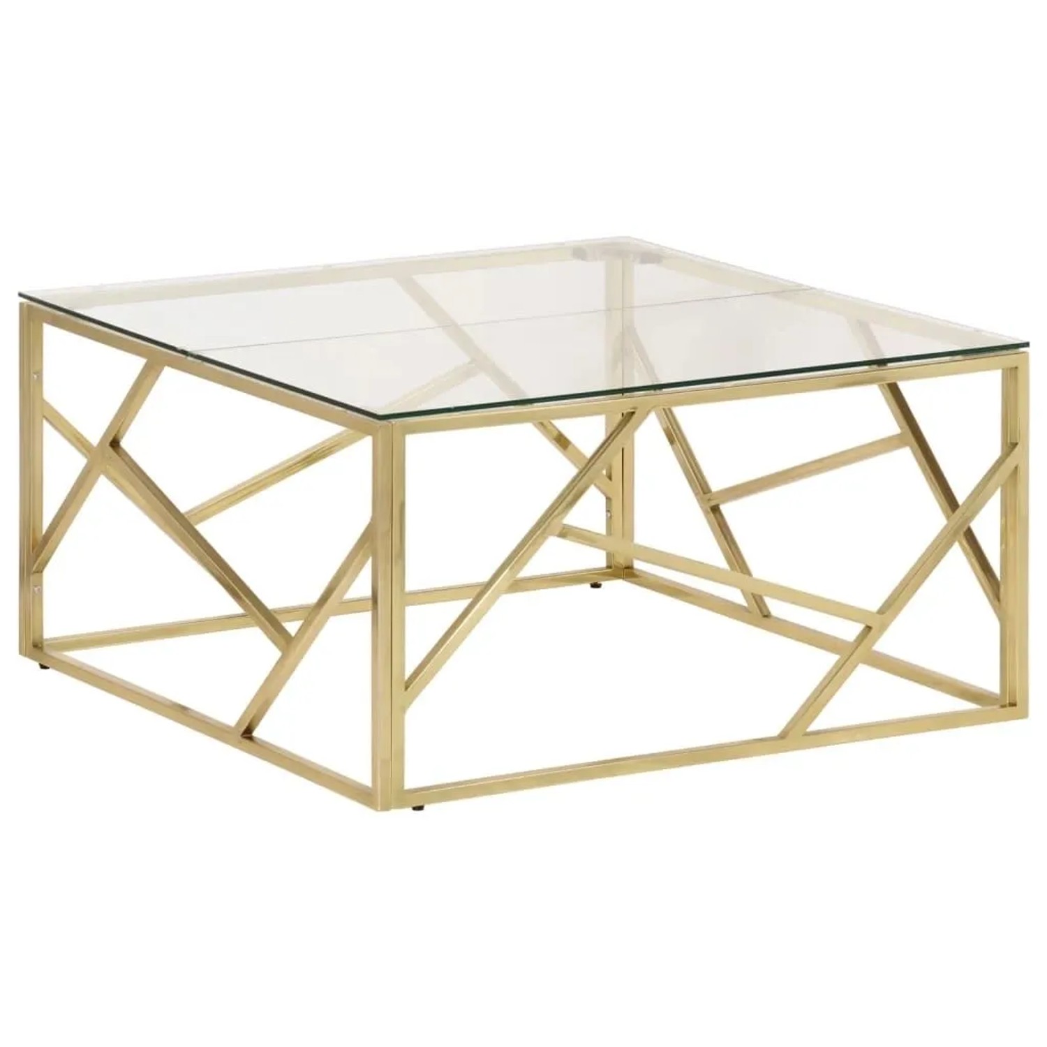 vidaXL Couchtisch Golden Edelstahl und Hartglas 349946 günstig online kaufen