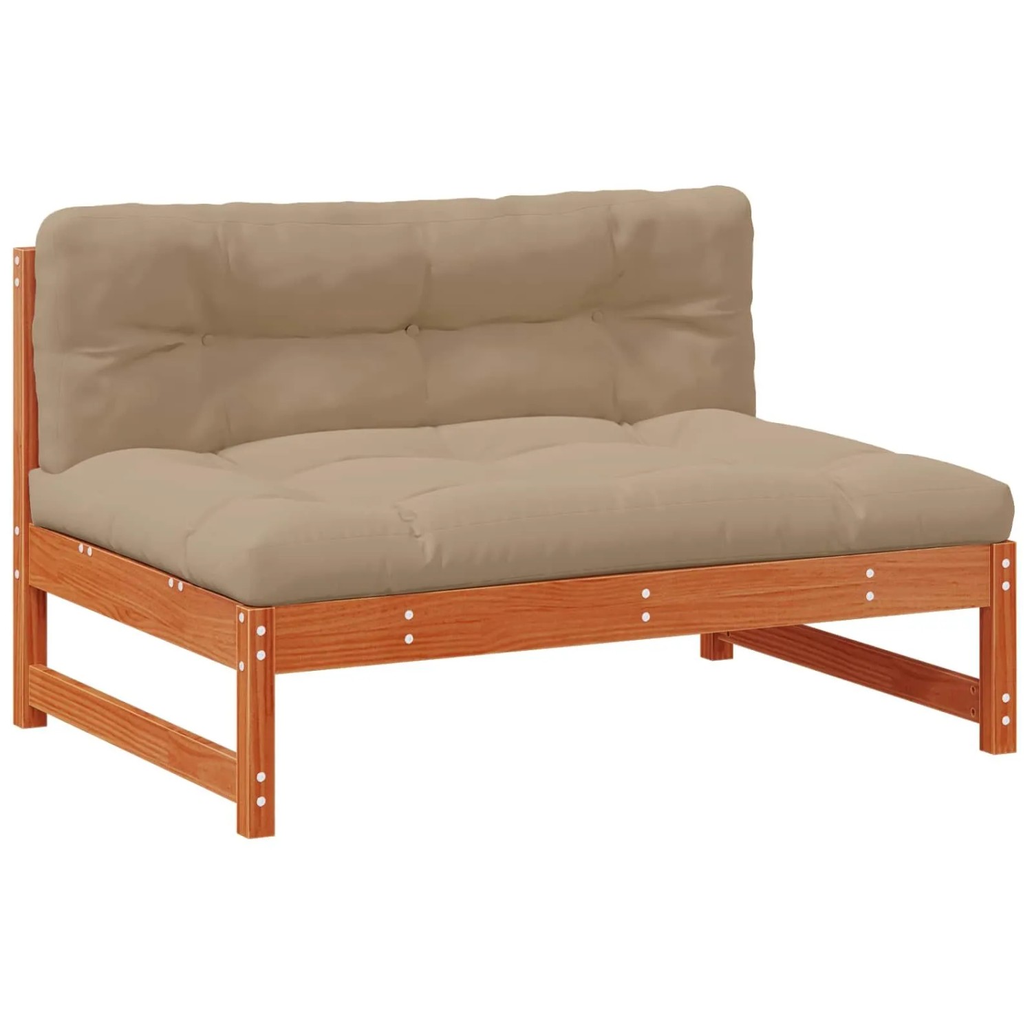 vidaXL Garten Mittelssofa Massives Kiefernholz Wachsbraun 865596